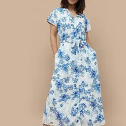 Colour Me by Melange White Printed Maxi Dress-picture-18