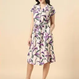 Allen Solly White Regular Fit Printed Dress-picture-10