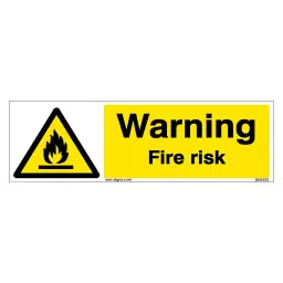 SUNSIGNS Warning Fire Risk Signages Size 300x100 mm HP Print + Vinyl + ACP Sheet, SN0103-picture-48