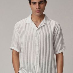 Banana Club Men Clip Jacquard Stripe Shirt-picture-11