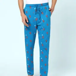 Ajile By Pantaloons Blue Cotton Slim Fit Printed Lounge Pants-picture-15