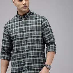 Arrow Pure Cotton Manhattan Slim Fit Opaque Checked Casual Shirt-picture-10