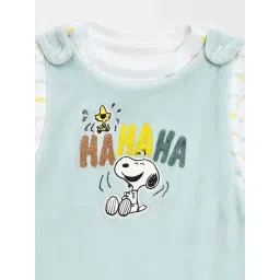 MiArcus Kids PEANUTS Sky Blue & White Printed Full Sleeves Onesie Set image 5