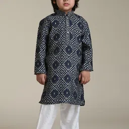 Manyavar Boys Printed Regular Kurta with Churidar-picture-23