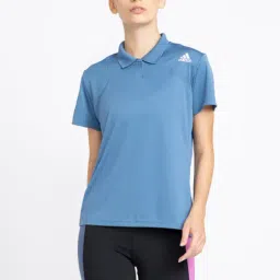 adidas Blue Logo Print Sports T-Shirt-image-47