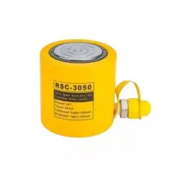 Hartley Hydraulic Cylinder Jack with Hand Pump Single Acting Kit 30 Ton (30000 Kg) Load Capacity Metal Yellow, RSC-3050+700 image 2