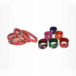 SOMIL Set of 28 Artificial Stones Studded Ethnic Slip-On Bangles-picture-12