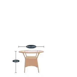 Lucious Handmade Garden Patio Seating Chair and Table Set Outdoor Balcony Garden Coffee Table Set Furniture with 1 Table and 2 Chairs Set (Dark Honey) image 5