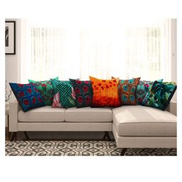 SEJ by Nisha Gupta Abstract Premium 16 by 16 Cushion Covers Set of 8 - Multicolor-picture-13