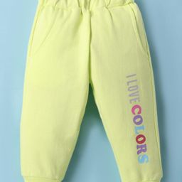 Zero Knit Full Length Fleece Pant with Text Print - Lime Green-picture-39