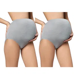 TUMMY Pack Of 2 Bamboo Cotton High Waist Maternity Panties - Grey-picture-25