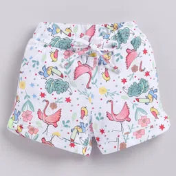 Biskid Sinker Birds Printed Shorts - White & Pink-picture-10