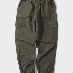 ALAN JONES Cotton Woven Full Length Stretchable Solid Cargo Pants - Olive Green-image-79