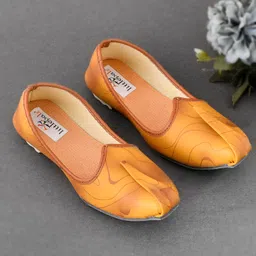 Little Palz Abstract Design Slip On Mojaris - Yellow-image-97