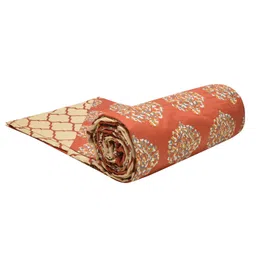 Trance Home Linen Pure Malmal Cotton Multipurpose Baby Blanket- Damask Clay Red image 2