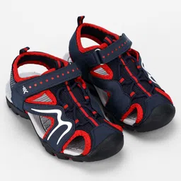 Pine Kids Solid Sandals With Velcro Closure - Navy Blue image 2