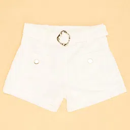 Pantaloons Junior Rayon Solid Shorts - Smow White image 4
