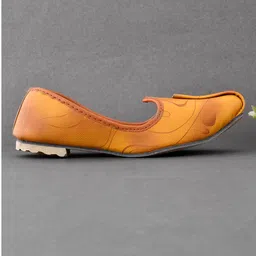 Little Palz Abstract Design Slip On Mojaris - Yellow image 4