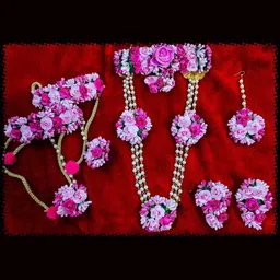 BALIKA VADHU Blooming Elegance Beaded Flower Necklace With Earrings-picture-20