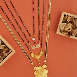 Bhanu diam Gold-Plated Brass Mangalsutra-picture-26