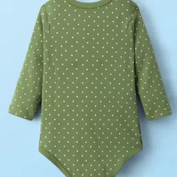 kookie kids india Kookie Kids Interlock Knit Full Sleeves Squirrel & Floral Printed Onesies Pack of 3 - Beige Green & Pink image 5