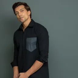 ECHKE Men Custom Opaque Checked Casual Shirt-picture-10