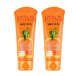Lotus Herbals 2Pcs Safe Sun 3-in-1 Matte SPF40 PA+++ Tinted Sunscreen - 75g each image 1