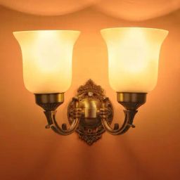 Fos Lighting Gold Small Traditional Brass Double Wall Light (Bulb not included) - Set of 1-picture-32