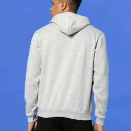 Campus Sutra Light Grey Regular Fit Printed Hooded Sweatshirt image 2