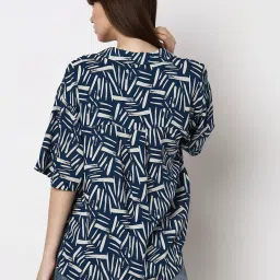 Vero Moda Blue & White Printed Shirt image 2