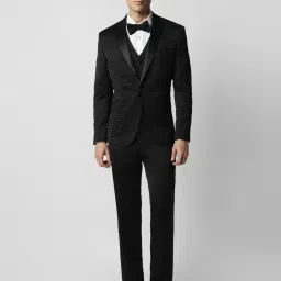 Van Heusen Black Skinny Fit Three Piece Suit image 1