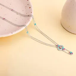 giva Oxidized Silver Quatrefoil Necklace for Womens and Girls-picture-13