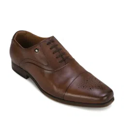 Louis Philippe Men's Brown Oxford Shoes image 2