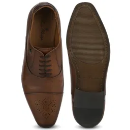 Louis Philippe Men's Brown Oxford Shoes image 3