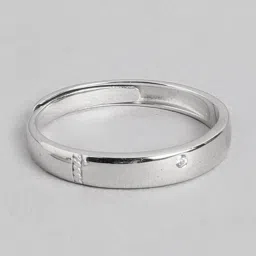 Zavya 92.5 Sterling Silver Adjustable Ring in Rhodium-Plating image 2