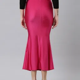 TWIN BIRDS Fuchsia Plain Saree Shapewear image 2