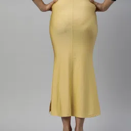 TWIN BIRDS Yellow & Silver Plain Saree Shapewear - Pack Of 2 image 2