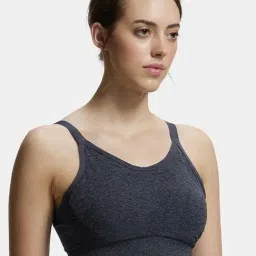 Jockey MI17 Women's Wirefree Padded Nylon Recycled Polyester Racer Back Styling Sports Bra image 2