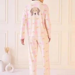 Sweet Dreams Pink Fleece Animal Print Pyjama Set image 2