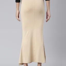 TWIN BIRDS Beige Plain Saree Shapewear image 2