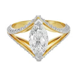 Emori 14k Yellow Gold & Diamond Marquise Cut Bridal Ring image 1
