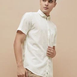 Code By Lifestyle White Cotton Regular Fit Printed Shirt-picture-13