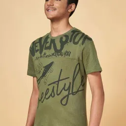 Coolsters by Pantaloons Kids Olive Cotton Printed T-Shirt image 2