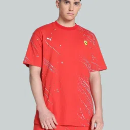 Puma Rosso Corsa Cotton Regular Fit Printed T-Shirt image 1