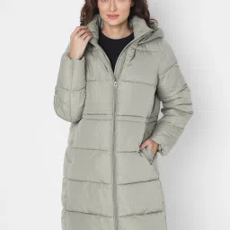 Vero Moda Light Green Relaxed Fit Puffer Coat image 2