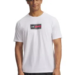 UNDER ARMOUR White Printed Woven Label Short Sleeves T-Shirt-image-70