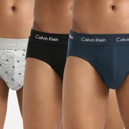Calvin Klein Underwear Black & Diamond Cotton Slim Fit Logo Printed Briefs image 1