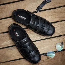 Duke Men's Black Fisherman Sandals image 1