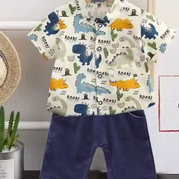 DANGAR Unisex Kids Printed Shirt with Shorts-image-65
