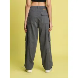 Bene Kleed Beige Cotton Loose Fit High-Rise Cargos image 2